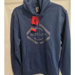 Hurley Men's Medium Blue Hoodie NWT Long‎ Sleeve Pullover